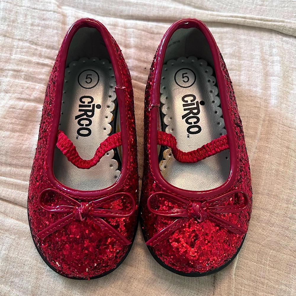 Sparkly Red Toddler dress-up shoes, Size 5